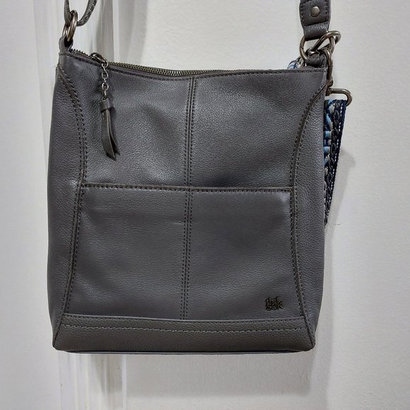 The SAK Women's Lucia Leather Crossbody Adjustable Straps Gray - Picture 1 of 12